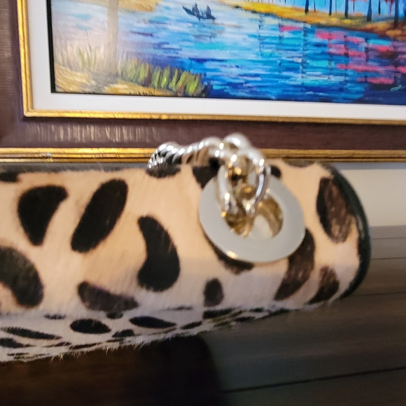 Kate Spade Calf Hair Leopard Print Shoulder Bag with Chain Strap - Picture 9 of 16